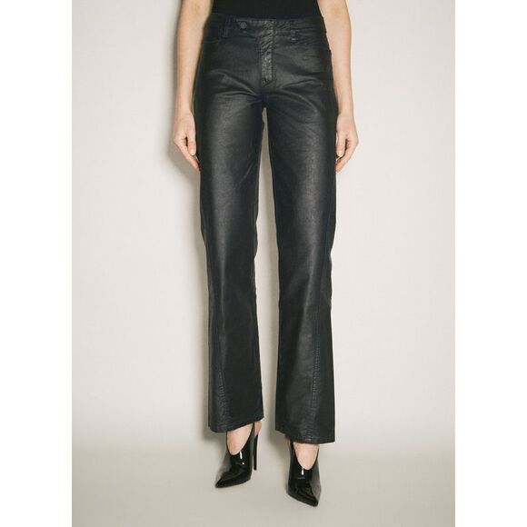 Mugler Women Waxed Straight Leg Pants
